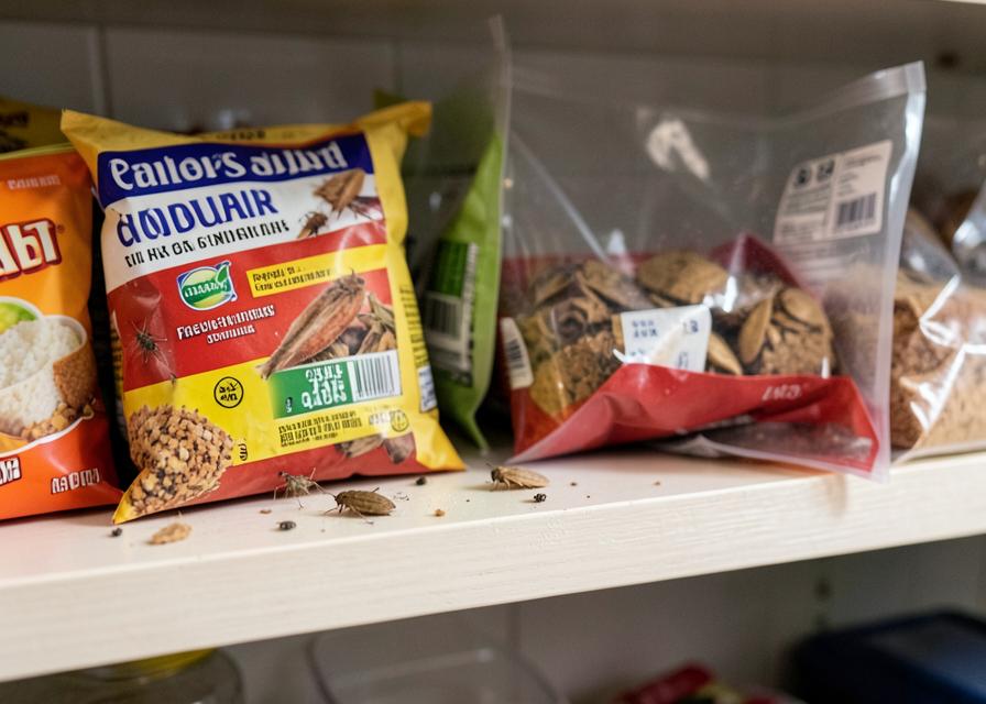 Pantry pests in a kitchen cupboard